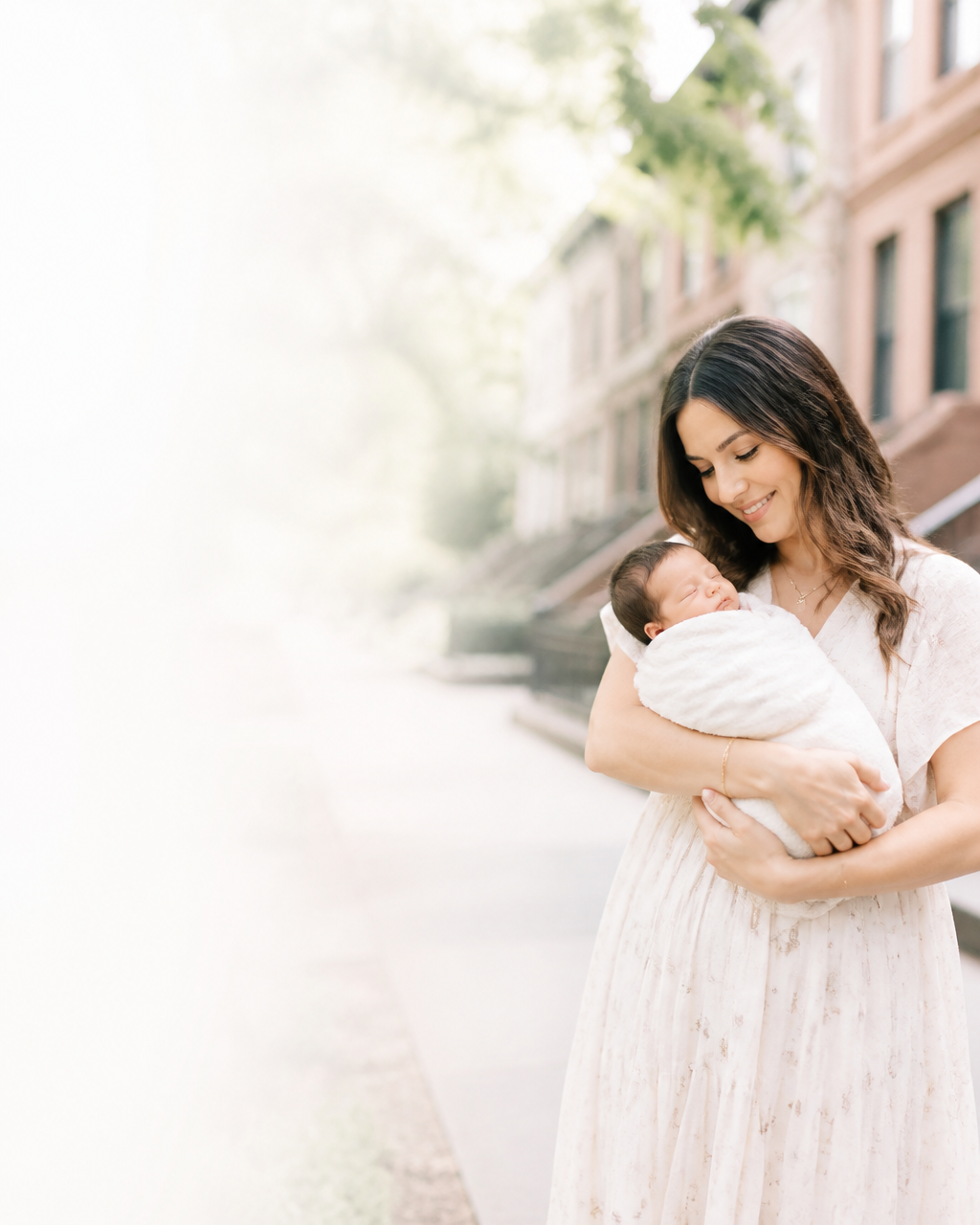 Mother and baby at home in Chicago during a lactation visit