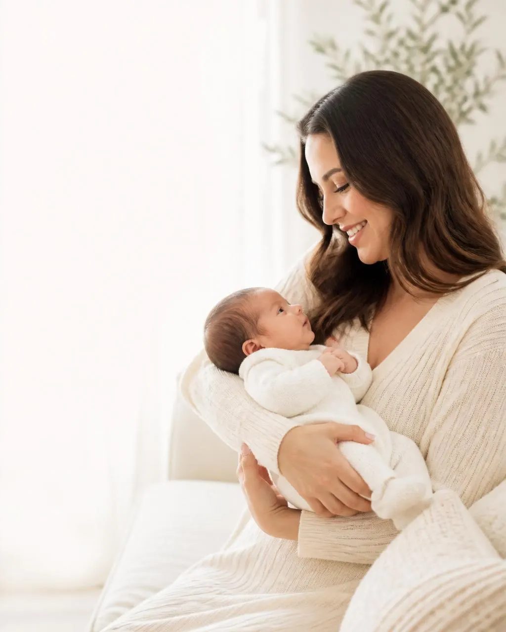 Mother holding newborn